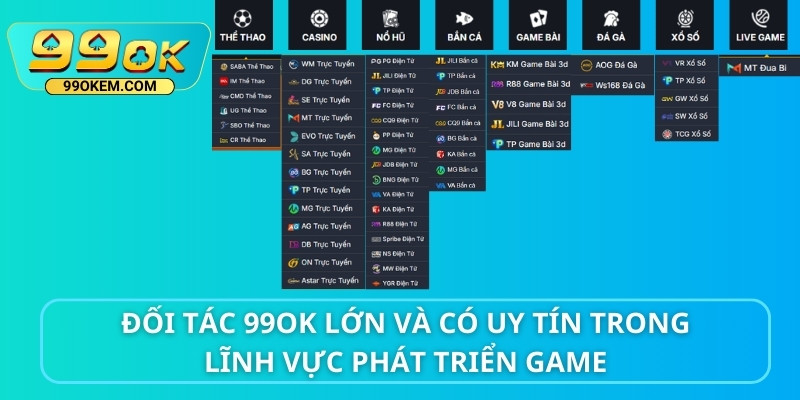 Đối tác 99ok lớn và có uy tín trong lĩnh vực phát triển game